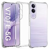 USTIYA Case for Vivo V70 FE 5G Clear TPU Four Corners Military-Grade Protection Cover Transparent Soft funda
