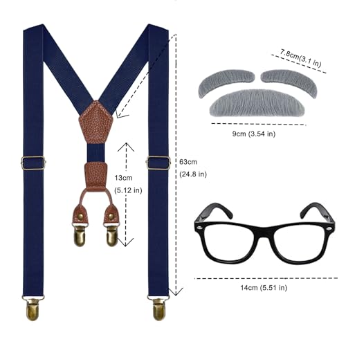 Disfraz de abuelo para niños talla única azul marino miniatura 4