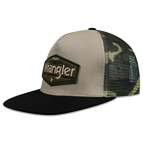 Casquette Wrangler camo mesh ajustable avec logo patch pour homme