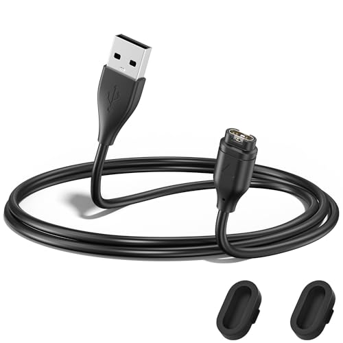 YLK Cargador Compatible con Garmin Vivoactive 6 5 4 3/Venu/Venu 2S/3S/Venu 2/3/Forerunner 255 55 245 935, 50cm Cable de Cargador, 2 Protectores de Polvo