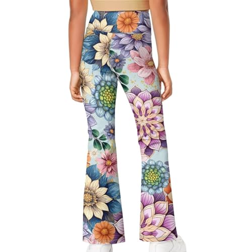 Cozeyat Girls Flare Leggings Kids Bell Bottoms High Wasited Dance Yoga Pants for 5-14 Years4