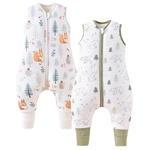 Chilsuessy Babyslaapzak met pijpen, TOG-waarde van 2,5, winterslaapzak, uniseks, slaapzak voor het hele jaar door met voeten, babyslaapzak voor kinderen