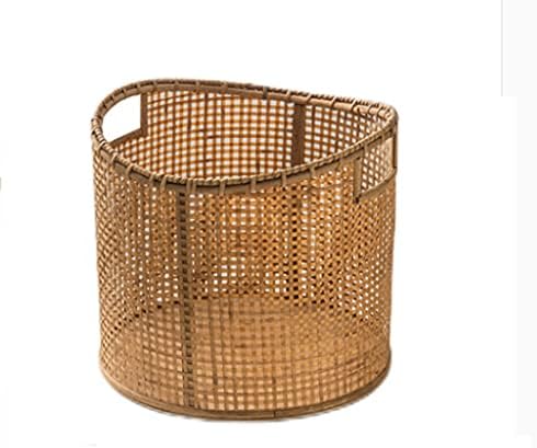 FEER Rattan Laundry Basket Hollow Storage Basket Multifunctional Dirty Clothes Basket Wicker Basket Laundry Basket (Color : D, Size : 27.5 * 29.5 * 29.5cm)