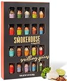 Smokehouse by Thoughtfully Ultimate Grilling Spice Set, Grill Seasoning Gift Set Flavors Include Chili Garlic, Rosemary and Herb, Lime Chipotle, Cajun Seasoning and More, Pack of 20