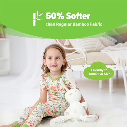 Image of Kids 2-Piece So Soft Playtime Set-Lightweight Viscose from Bamboo Short Sleeve Top&Leggings for Toddler Boy & Girls