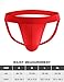 Casey Kevin Jock Straps for Men Ice Silk Thongs Low Rise Jockstrap Underwear Athletic Supporters for Men (Red, Large)