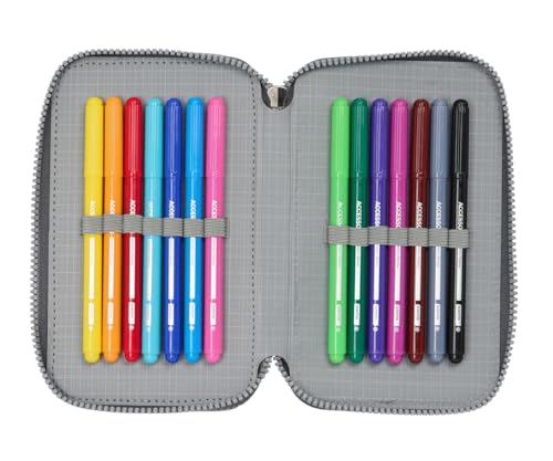 Real Madrid 3. Team 24/25, Schuletui mit 37 Utensilien, Federmäppchen für Kinder, ideal für Kinder von 5 bis 14 Jahren, bequem und vielseitig, Qualität und Widerstandsfähigkeit, 12,5 x 5,5 x 19,5 cm,