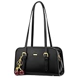 LOVEVOOK Swing Zip Shoulder Bag, Small Purses for Women Trendy Handbags, Mini Vintage Hobo Clutch with Cherry Pendant