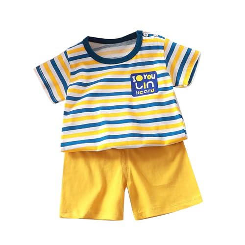 Baby Girl Christmas Clothes Set Boys Girls Sweet Summer Set Cute Printed Short Sleeve Tops Solid Pants (K, 3-4 Years)