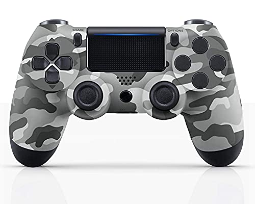 Wireless PS4 Controller, Bluetooth Gamepad for PS4/Pro/Slim/PC/Android Mobile Phone with 2021 New Dual Motor Vibration & Joystick & Triggers, Audio Function, Led Touch Pad, 6-axis gyro,Camouflage Grey Wireless PS4 Controller, Bluetooth Gamepad for PS4/Pro/Slim/PC/Android Mobile Phone with 2021 New Dual Motor Vibration & Joystick & Triggers, Audio Function, Led Touch Pad, 6-axis gyro,Camouflage Grey