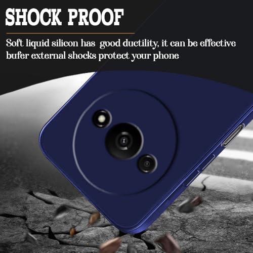 Image of Back Cover for Mi Redmi A3 4G / Poco C61 4G | Full Camera Protection | Premium Liquid Silicon Case | Flexible Bumper Case for Mi Redmi A3 4G / Poco C61 4G (Dark Blue)