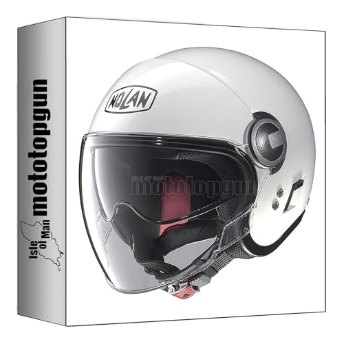 nolan motorbike helmet jet n21 visor 06 classic metal white size xs mototopgun