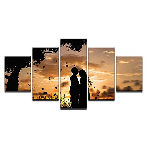 Cuadro en Lienzo Pareja romantica 5 Piezas Impresiones sobre Lienzo Impresión Artística...