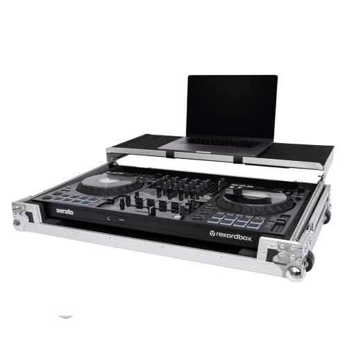 Headliner Flight Case Compatible with Pioneer DJ DDJ-FLX10 with Laptop Platform & Wheels