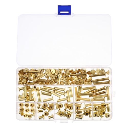 Abaodam Binding Screw Post M5 Copper Screws DIY Leather Repair Supplies Photo Album Scrapbook Fastener Kit