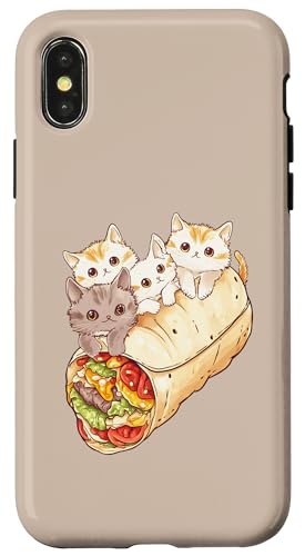 Burritos Y Gatos Divertido Diseño De Comida Mexicana Para Los Amantes De Los Gatos Carcasa para iPhone X/XS