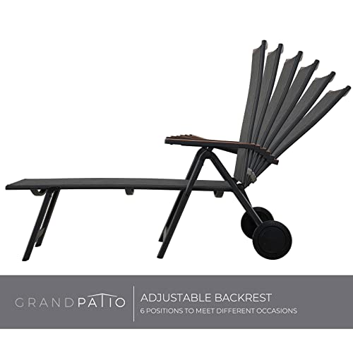 Strandliege mit Rollen von Grand Patio Klappbare Sonnenliege