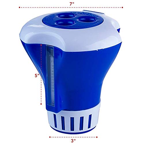 Atie Floating Pool Spa Chlorine Tablet Dispenser Floater With Built-In Thermometer, Hold 1" Or 3" Chlorine Tablets Ideal For Inground Pool Spa And Above-Ground Inflatable Pool #TOP5