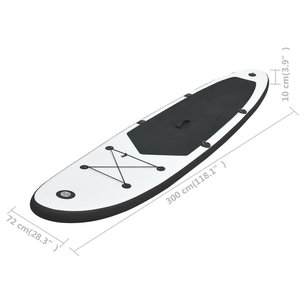 Aufblasbares Stand-Up-Paddleboard-Set für Outdoor-Freizeitaktivitäten, schwarz-weiß, Bootfahren und Wassersport