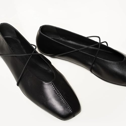 Mary Jane Flats for Women Square Closed Toe Ballet Flats Shoes Slip On Ballerina Flat Comfortable Cute Party Dressy Casual Shoes3