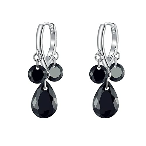 Boucles d'oreilles de conception originale rétro noires, l'art du bijou femme