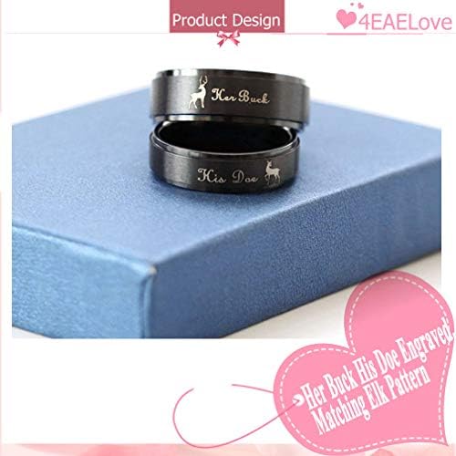 Amazon.com: Customize Her Buck His Doe Elk Couples Rings Promise Ring ...