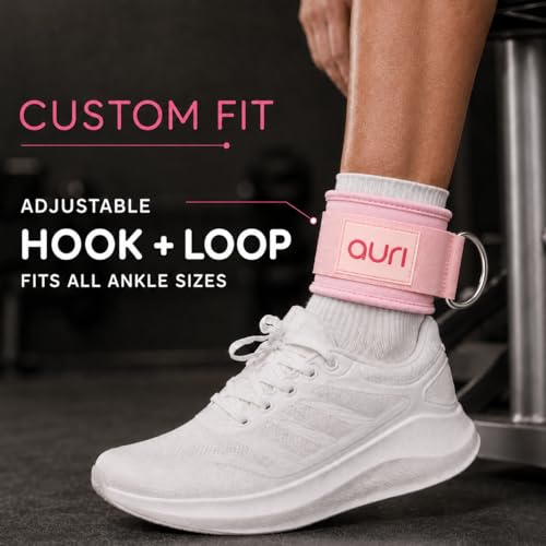 Auri Fit Ankle Strap for Cable Machine - Padded Neoprene Cuff with Stainless Steel D-Ring for Comfort & Support During Glute Kickbacks, Leg Extensions, Hip Abductors & Lower Body Workouts - image 4