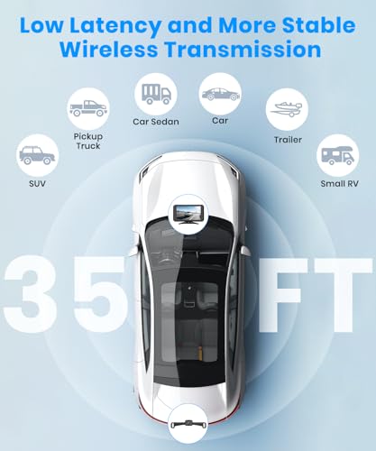 AUTO-VOX Wireless Backup Camera: 5" 1080P HD Dual-Channel Monitor, Easy Installation,Stable Digital Transmission Signal,IP69K Waterproof Night Vision Back Up Camera for Truck,SUV,Pickup,Car,Trailer