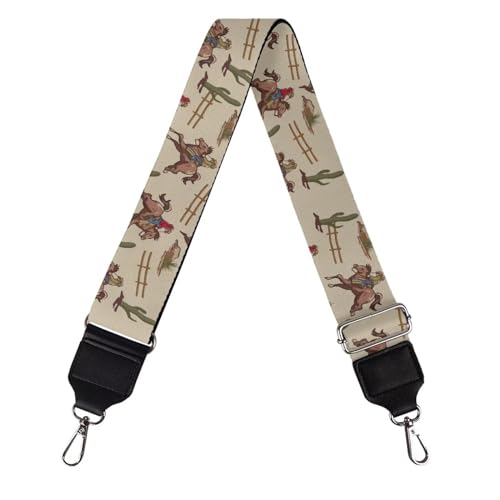 Image of Wide Bag Straps Replacement Crossbody Western Cowboy Horse Guitar Straps for Handbags /Purses /Messenger /Duffel Bags Backpack Straps Replacement Adjustable Length from 30 inch to 50.3 inch