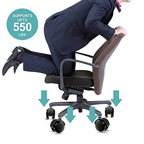 Set di 5 ruote per sedia da ufficio - 11 mm x 22