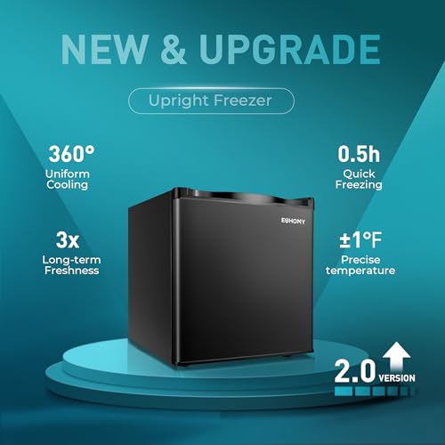 image for EUHOMY 1.1 Cubic Feet Mini Freezer, Countertop, Single Door Compact Up