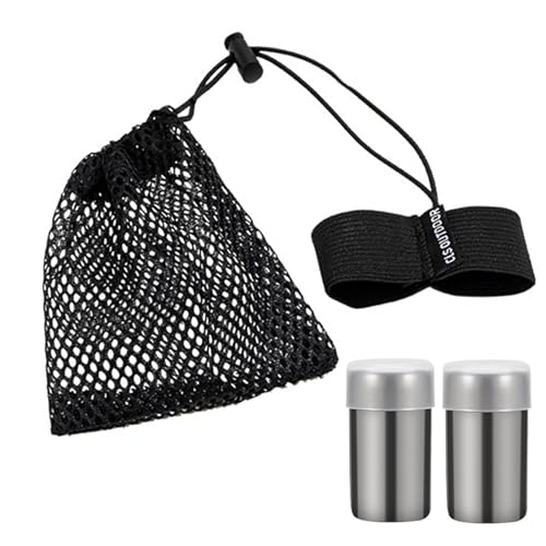 Generico Juego de especiero de camping | Porta sal de viaje | Juego de 2 piezas de acero inoxidable con incluida para casa, senderismo, escalada, barbacoa al aire libre