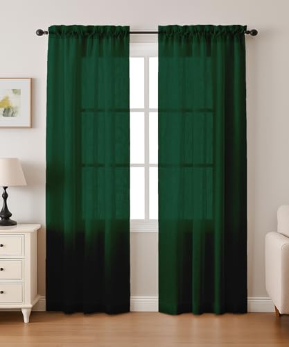 Vargottam Sheer Polyester Georgette Full-Length Curtain Panels 42" W x 84" L - Rod Pocket with 1.5" Frill, 2 Panels - Semi-Sheer Floor Curtains for Living Room, Bedroom, or Patio Doors