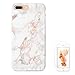uCOLOR Rose Gold Marble Case Compatible iPhone 8 Plus iPhone 7 Plus (5.5") Slim Hard Shell Soft TPU Dual Layer Protective Cover Compatible iPhone 7 Plus/8 Plus Screen Protector