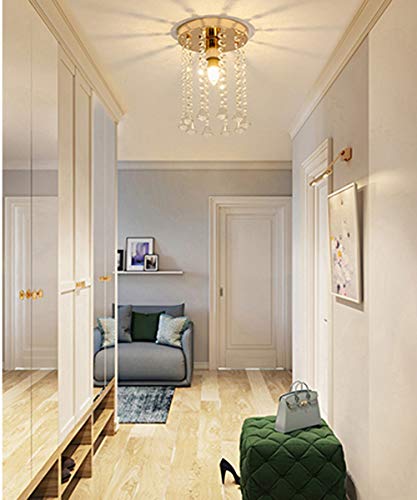 Lustre en cristal pour chambre et couloir nordique au design en fer noir
