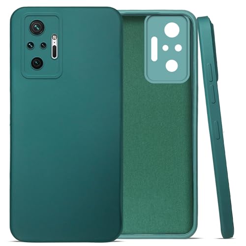 Image of Jkobi Back Cover Case for Xiaomi Mi Redmi Note 10 Pro | 10 Pro Max (Matte Silicone with Inside Fiber Cloth |Green)