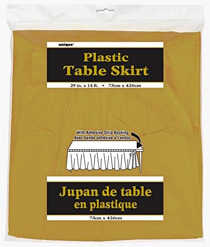 Unique Party 50064 - plastikowa złota spódnica na stół, 35 cm