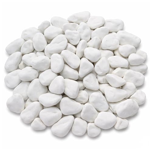 V-PREMIUM SOLUTION Weiße Kieselsteine 5 kg Schneeweiße Dekosteine für Gartendeko Wege Blumentöpfe & Innenbereich 1-2 cm Thassos