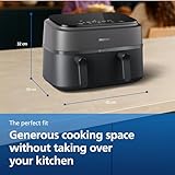 Philips Airfryer 3000 Series Dual Basket - 2 Drawer Air Fryer, 3L + 6L Capacity, RapidAir Plus Technology, 13 Ways to Cook, 90% Less Fat, Easy to Clean, Digital Touchscreen, Energy Saving (NA350/00) - Image 8