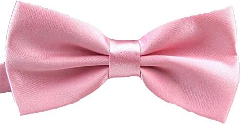 Men Bow Tie Adjustable Length Wedding Male Fashion Boys Satin Bowties one size Pink