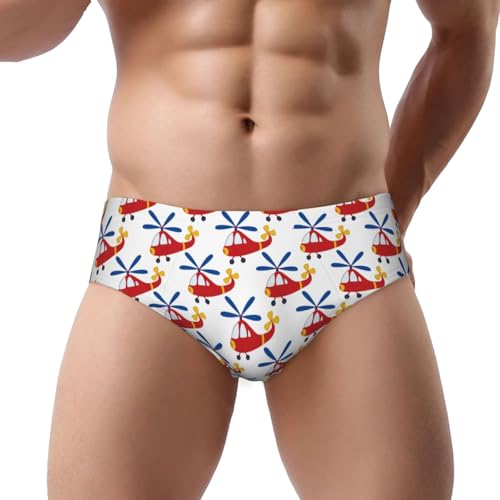 cartoon helicopter Mens Underwear Briefs - Soft Breathable Stretch Comfort Mens Bikini Underwear