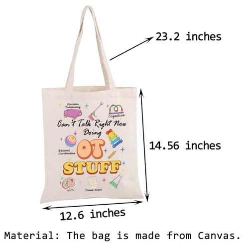 PWHAOO Funny Occupational Therapy Tote Bag Can’t Talk Right Now Doing OT Stuff Tote Bag OT Appreciation Gift2