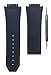 19x28mm Black Rubber Watch Band Replacement Strap for F1 King Power | Free Spring Bar Tool