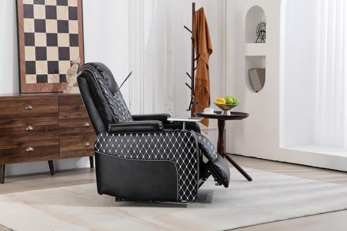 Sillón reclinable piel sintética negro miniatura 4