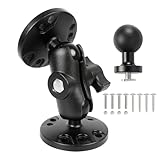 FPN Aluminum Fish Finder & 1' Ball Mount for Garmin Striker 4, AMPS Hole Round Plates for RAM Mounts/GPS/Boats/Vehicle, T-Bolt Attachment for Track Systems, Lowrance, Humminbird