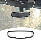 PDKLIN for Durango Interior Rear View Mirror Cover Trim Frame for Dodge Durango 2017-Present Black Carbon Fiber Grain Interior Accessories 1pc
