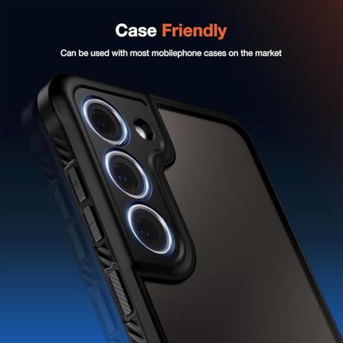 Image of Skinomi Camera Lens Protector Compatible with Samsung Galaxy S24 [Anti-Scratch] Premium Tempered Glass Film Aluminum Alloy Lens Ring Cover- Gold Titanium