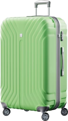 AnyZip Luggage Expandable PC ABS Durable Hardside Suitcase with Spinner Wheels TSA Lock Checked-Large 28 Inch LightGreen