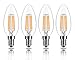 Price comparison product image TopLeder E14 LED Candle Bulbs, C35 Dimmable Warm White 2700K 4W LED Filament Bulbs 40W Incandescent Equivalent