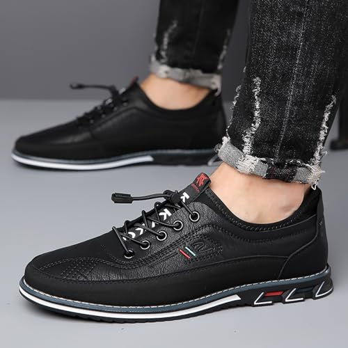 Men's Leather Lace Up Oxford Shoes Moccasin Driving Office Casual Walking Loafers Comfort Slip-On Business Oxfords Shoes3